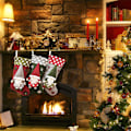 Miniatyrbild 5 av 5: Julstrumpor för att hänga, färgglada julgranspynt C