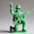 Miniatyrbilde 1 av 4: Morsomme grønne soldater, Mini langfinger-soldatstatue, soldatstatue ornament, soldatfigurer, militært tema skrivebordsdekorasjon B