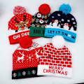 Miniatyrbild 3 av 5: LED-upplyst mössa i stickad beanie med färgglada LED-lampor för jul 2