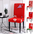 Miniatyrbild 2 av 5: 4 st Elastiska Stolsöverdrag för Julmatbord Juldekoration Elk 4PCS