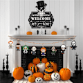 Miniatyrbillede 4 af 5: 8 stk. Halloween trævedhæng, trædekorationer 8PCS