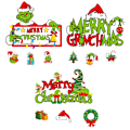Miniatyrbild 3 av 5: Merry Grinchmas Trähängsmycken Juldekoration Skylt Hemgåva C