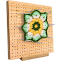 Miniatyrbild 3 av 5: 7,7\" Virkningsbräda för Blockning, Bambu Granny Square Blockningsbräda för Stick- och Virkningsprojekt, Blockningsmattor för Virkningstillbehör 7.7 inches