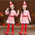 Miniatyrbild 2 av 5: Julalvdräkt Cosplay Performance Barn Julklappsset red 120cm
