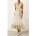 Miniatyrbillede 2 af 5: HARMONY FLUTTER KJOLE Yellow XL