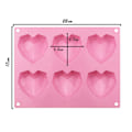 Miniatyrbillede 3 af 5: 6-Huls 3D Silikoneform Chokolade Bagning Slikform Pink 1 PC