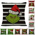 Miniatyrbilde 2 av 2: Christmas Grinch Putetrekk Juledekor for Verandadekor, Sofa 9