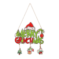 Miniatyrbild 2 av 7: Merry Grinchmas Trähängsmycken Juldekoration Skylt Hemgåva B