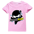 Pikkukuva 1 / 3: Ninja Kidz Poikien T-paita Sarjakuva Topit Lasten T-paita Pojat Tytöt Lasten Vaatteet Kesä Lyhythihainen Pink 140cm