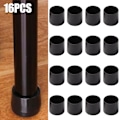 Miniatyrbild 1 av 5: 16 st Bordsstolsben Silikon Skyddskåpor Fotskydd Set Black 22mm-16PCS