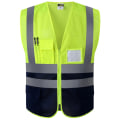 Miniatyrbild 4 av 6: Säkerhetsväst Hög Synlighet Arbetskläder Reflexväst # 9 Yellow L