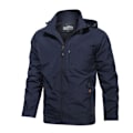 Miniatyrbillede 1 af 2: Herre Mountaineering Hættejakke, Vindtæt Casual Jakke, Udendørs Plus Size Jakke Navy L