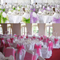 Miniatyrbilde 2 av 2: Hvit stoltrekk Organza-sløyfe designet for arrangementer Red 100 Pack