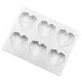 Miniatyrbillede 3 af 5: 6-Huls 3D Silikoneform Chokolade Bagning Slikform White 1 PC