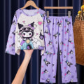 Miniatyrbild 1 av 3: Barn Flickor Sanrio Pyjamas Långärmad T-shirt Byxor Set Vinter Nattkläder Ålder 4-12 År #2 4-5Years