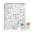 Pikkukuva 1 / 5: Värityskuvioinen kierrevihko ja päivittäinen suunnittelija 15 värimerkintäkynällä toimistoon Notebook + Pen