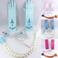 Miniatyrbild 1 av 2: 4 st Princess Elsa Ann-dräkter. Flätor, huvudbonader, trollstav, handskar pink