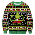 Miniatyrbillede 1 af 5: Kvinder langærmet juleprintet trøje Casual sweatshirt Xmas L