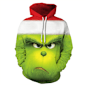 Miniatyrbild 1 av 4: Grinchen 3D Tecknad Jul Tröjor Hoodie Jacka Julklapp Barn D 140cm