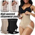 Miniatyrbillede 3 af 5: Dame 2-i-1 Fersken Numse Formende Mavekontrol Høj Talje Body Shaper Plus Size Black 4XL