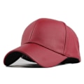 Miniatyrbild 1 av 5: Basebollkeps för män Vanligt läderjusterbar unisexhatt för kvinnor Wine Red