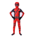 Miniatyrbild 2 av 3: Deadpool-dräkt för barn Mask Bodysuit Pojkar Superhjälte Cosplay Party Maskerad Jumpsuit 130cm