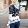 Miniatyrbild 4 av 5: Jul-pullover hoodie sport fritid vinter semesterkläder dark bule