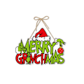 Miniatyrbild 1 av 5: Julgrinch Hängande Skylt Dörrskylt Semesterdekoration God Jul C