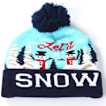 Miniatyrbild 1 av 5: LED-upplyst mössa i stickad beanie med färgglada LED-lampor för jul 4