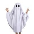 Pikkukuva 1 / 5: Taapero Lapsi Vauva Tytöt Pojat Halloween Asu Valkoinen Irvistys Aave Puseron Viitta Naamiaisjuhlat Cosplay M