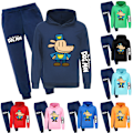 Miniatyrbild 6 av 6: Barnens Världsbokdag HUNDMANN Ledig Hoodie Träningsdräkt Set Hooded Topp Byxor Kostym Orange 140cm