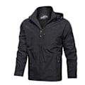Miniatyrbillede 1 af 2: Herre Mountaineering Hættejakke, Vindtæt Casual Jakke, Udendørs Plus Size Jakke Black 4XL