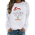 Miniatyrbillede 1 af 4: Dame Jule Sweatshirt Pullover Toppe Langærmet T-shirt Gave white