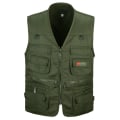 Miniatyrbild 1 av 5: Herr Multi Pocket Utility Väst Fiske Arbetskläder Green XL