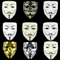 Miniatyrbild 2 av 5: V för Vendetta Halloween-masker för festkläder Silver