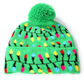 Miniatyrbild 1 av 5: LED-upplyst mössa i stickad beanie med färgglada LED-lampor för jul 2