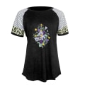 Miniatyrbild 4 av 11: Dam Sommar Blommig T-shirt Toppar Leopard Casual Blus Tee Red L