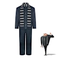 Miniatyrbillede 2 af 5: Gru Kostume Sort Grå Stribet Halstørklæde Halloween Rollespil Tilbehørssæt til Voksne Mænd XL