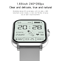 Miniatyrbild 3 av 5: Smartwatch Spårare Hjärtfrekvens Män Kvinnor Klockor För Android iOS silver