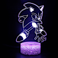 Miniatyrbilde 1 av 4: 3D LED Nattbordslampe med Berøring for Soverom Sonic the Hedgehog Nattlys E