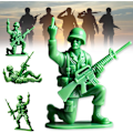 Miniatyrbilde 3 av 4: Morsomme grønne soldater, Mini langfinger-soldatstatue, soldatstatue ornament, soldatfigurer, militært tema skrivebordsdekorasjon C