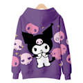 Miniatyrbillede 3 af 4: Kuromi Hættetrøje Dame Langærmet Pullover Pige Tegneserie Lynlås Jakke A S