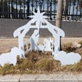 Miniatyrbillede 5 af 5: Udendørs Krybbespil Vejrbestandig Krybbespilscene Have Plæne Dekoration white