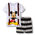 Miniatyrbild 1 av 3: Mickey Pojkar Pyjamas Barn Pojkar Flickor 2st Set Kortärmad Tryck Toppar+ Shorts Tryckta Kläder Pyjamas & Vardagskläder Barnpresent #4 95cm