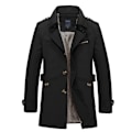 Miniatyrbilde 1 av 2: Herre Business Jakke Mote Høst Menn Lang Bomull Vindjakke Jakker Overfrakk Mann Casual Vinter Trench Yttertøy Frakk Black 4XL