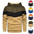 Miniatyrbilde 3 av 5: Herre Fargeblokk Snøring Hettegenser Sport Gym Pullover Hettegenser Topper Red L