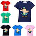 Miniatyrbild 2 av 3: Dog Man Pojkar T-shirt Tecknade Toppar Tee Barn Pojkar Flickor T-shirts Barnkläder Sommar Kortärmad Red 140cm