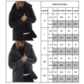 Miniatyrbilde 3 av 3: Herr tykk fleece pelsforet kåpe jakke genser topp Grey M