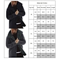 Miniatyrbillede 3 af 3: Herre tyk fleece pelsforet kappe jakke trøje top Grey M