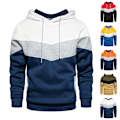 Miniatyrbilde 5 av 5: Herre Fargeblokk Snøring Hettegenser Sport Gym Pullover Hettegenser Topper Red L